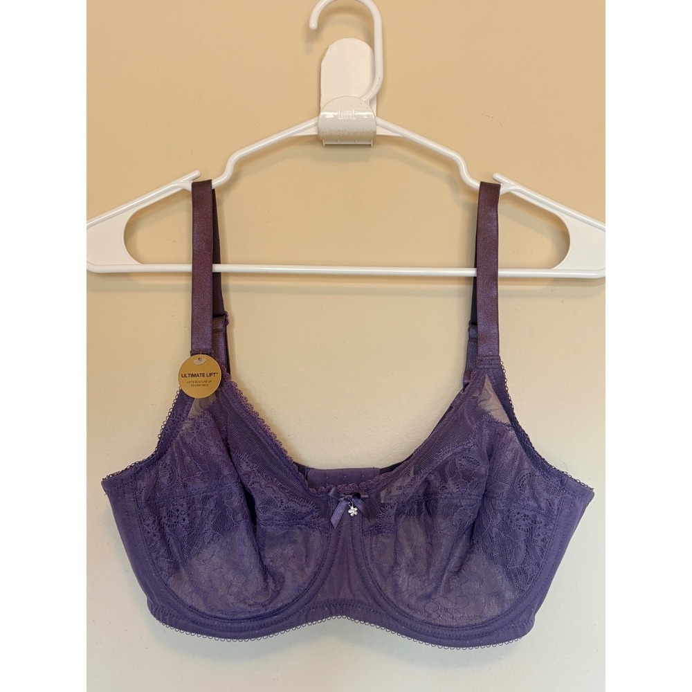 Wacoal Purple Sheer Lace Ultimate Lift Underwire Bra #855186 Womens 36C NEW NWT